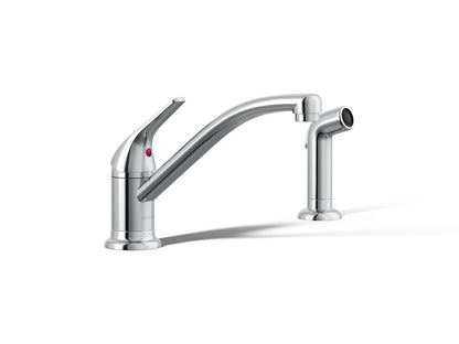 KOHLER K-30614-CP Jolt Single-handle kitchen sink faucet with side sprayer - Polished Chrome