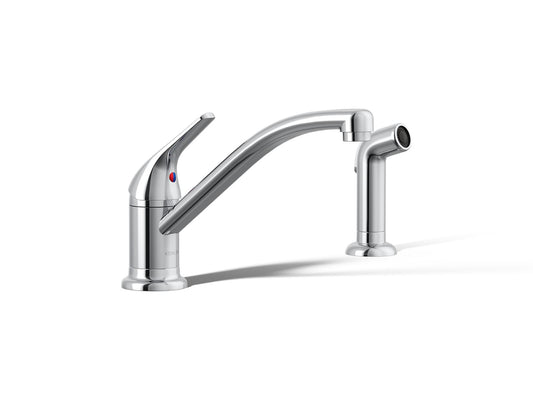 KOHLER K-30614-CP Jolt Single-handle kitchen sink faucet with side sprayer - Polished Chrome