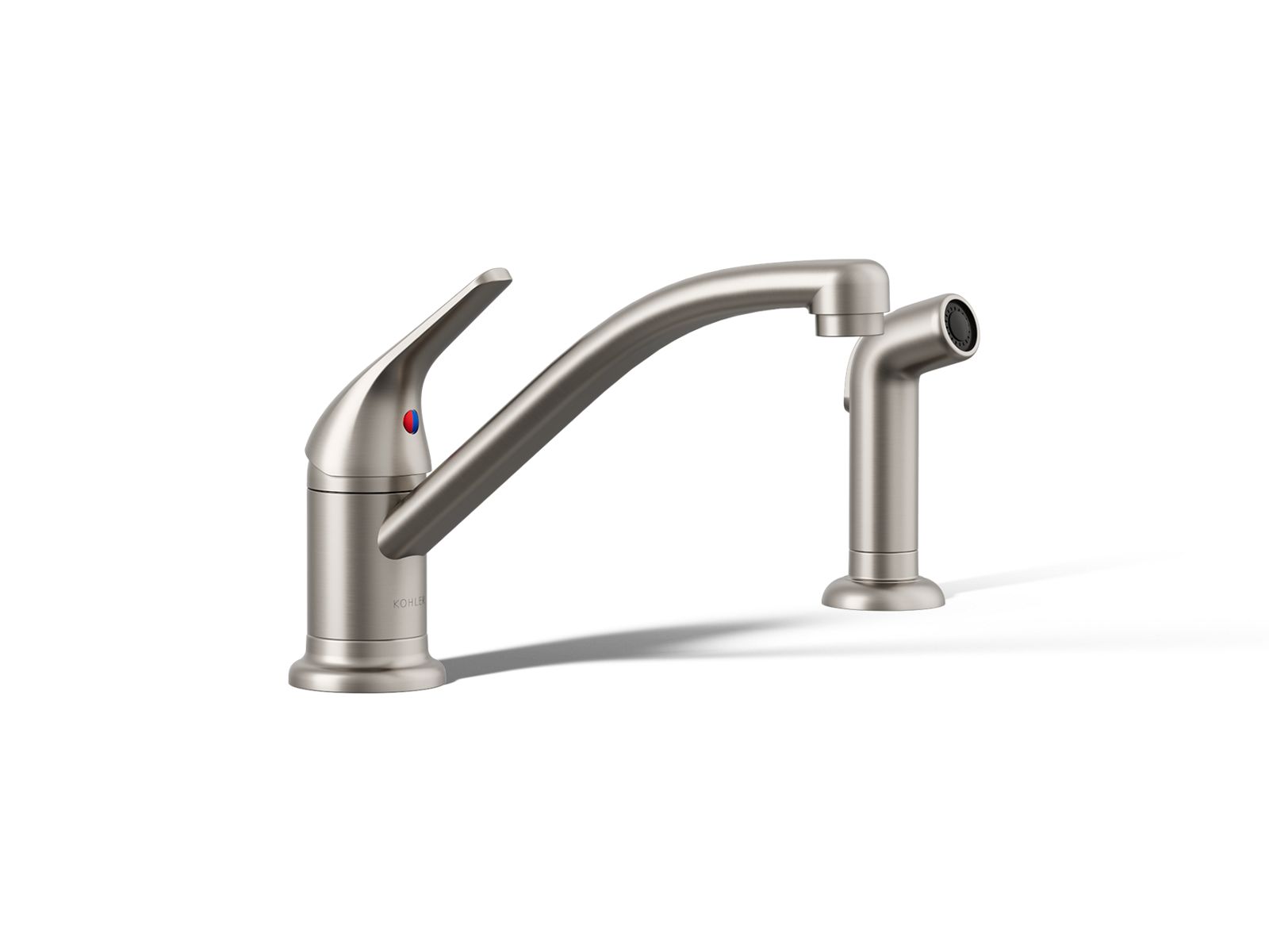 KOHLER K-30614-VS Jolt Single-Handle Kitchen Sink Faucet With Side Sprayer - Vibrant Stainless