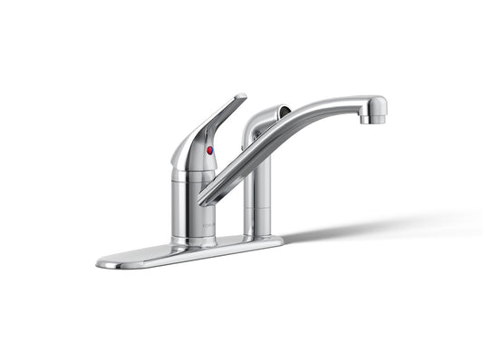 KOHLER K-30615-CP Jolt Single-handle kitchen sink faucet with side sprayer - Polished Chrome