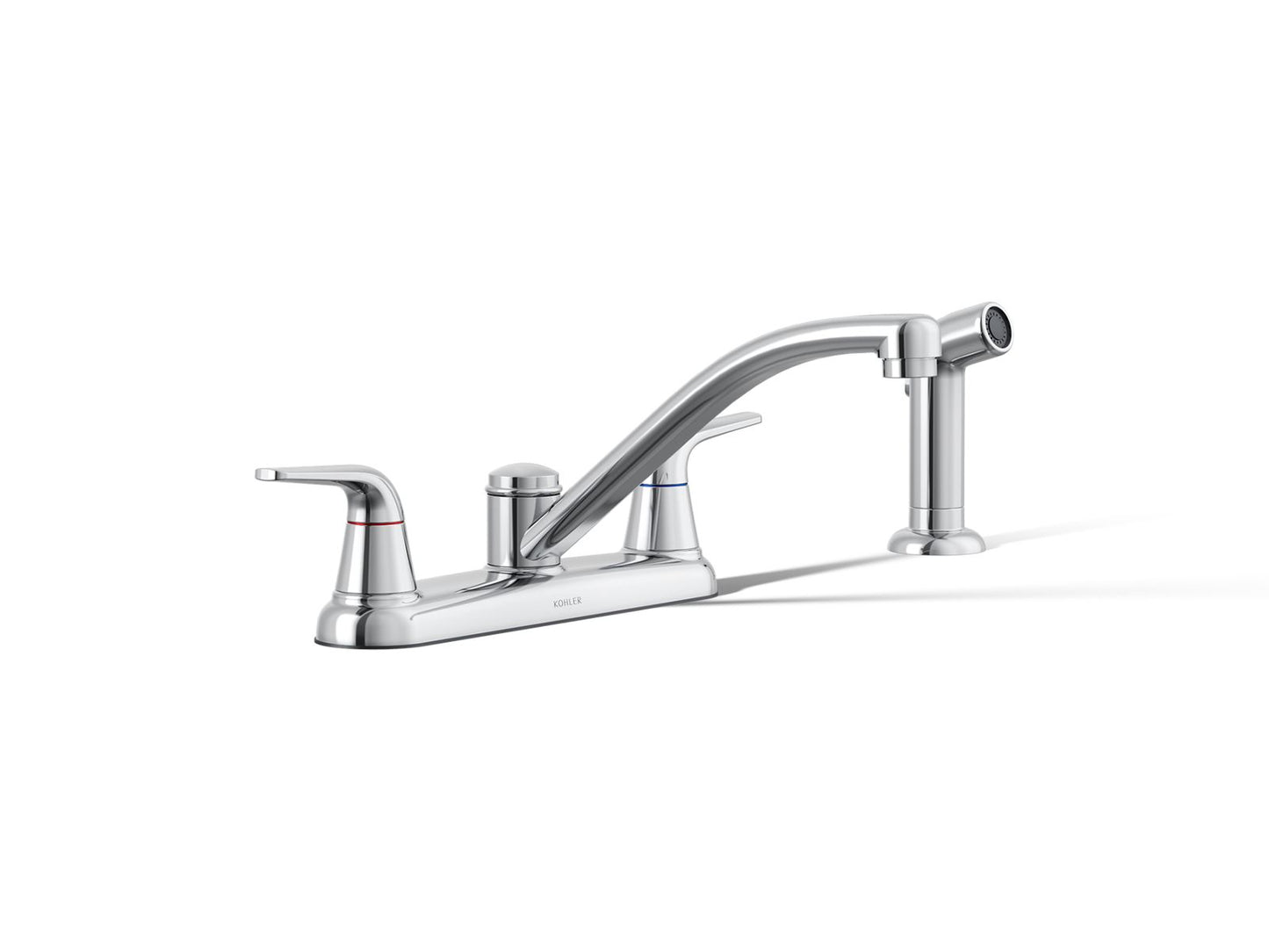 KOHLER K-30616-CP Jolt Two-handle kitchen sink faucet with side sprayer - Polished Chrome