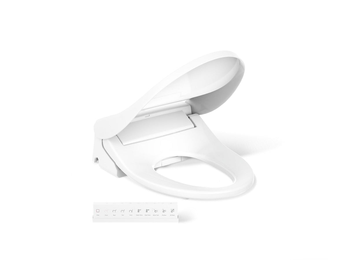 KOHLER K-30805-0 Purewash E880 Elongated Bidet Toilet Seat With Remote Control - White