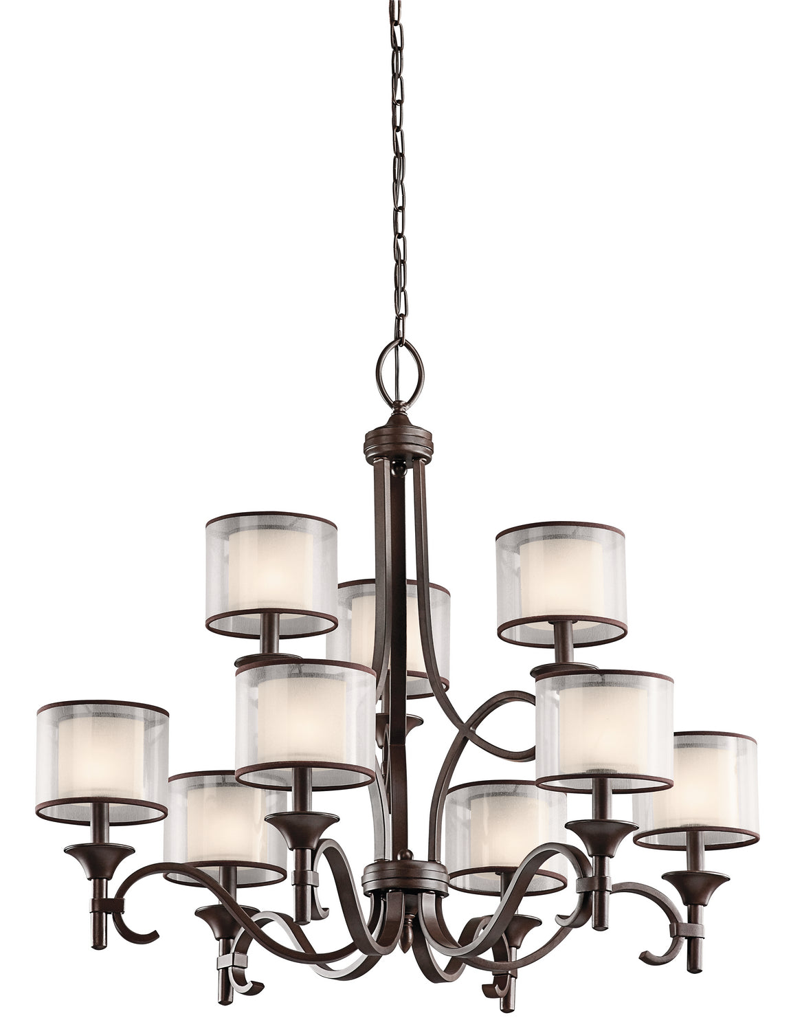 KICHLER 42382Miz Lacey Nine Light Chandelier Mission Bronze