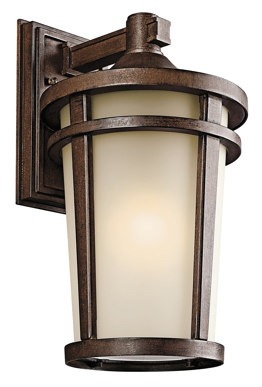 KICHLER 49073BST Atwood 17.75" 1 Light Outdoor Wall Light With Light Umber Mist And Brown Stone