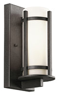 KICHLER 49119AVI Camden 11" 1 Light Outdoor Wall Light With Opal Etched Glass In Anvil Iron