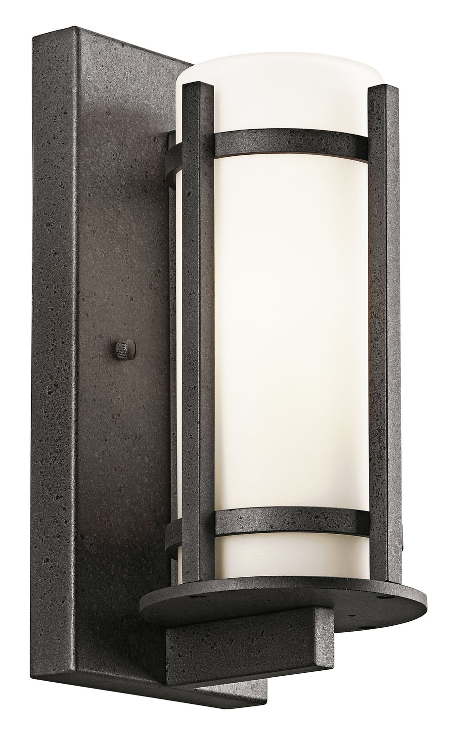 KICHLER 49119AVI Camden 11" 1 Light Outdoor Wall Light With Opal Etched Glass In Anvil Iron