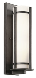 KICHLER 49120AVI Camden 19.5" 2 Light Outdoor Wall Light With Opal Etched Glass In Anvil Iron