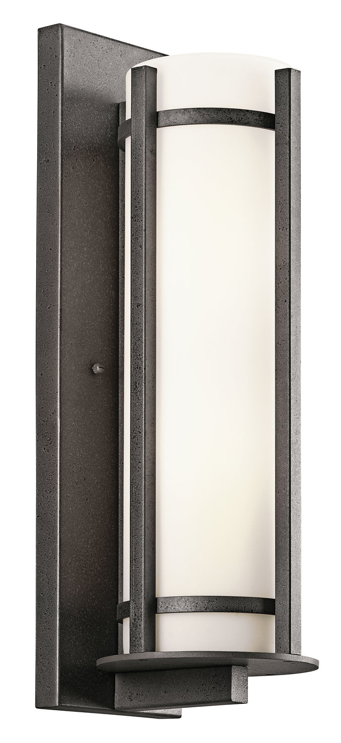 KICHLER 49120AVI Camden 19.5" 2 Light Outdoor Wall Light With Opal Etched Glass In Anvil Iron