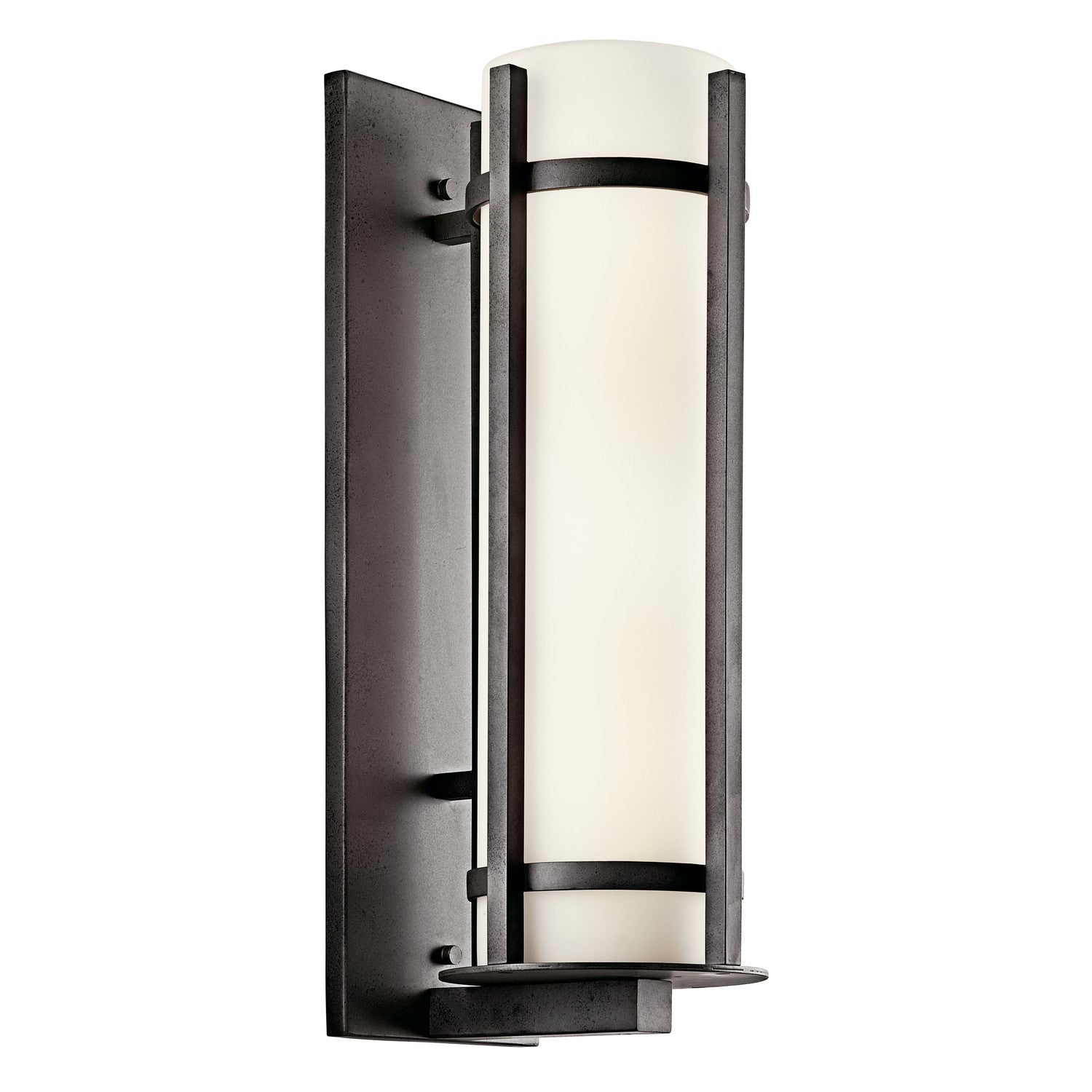 KICHLER 49121AVI Camden 22.5" 2 Light Outdoor Wall Light With Opal Etched Glass In Anvil Iron
