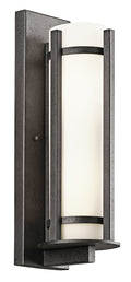 KICHLER 49122AVI Camden 26" 3 Light Outdoor Wall Light With Opal Etched Glass In Anvil Iron