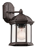 KICHLER 49183TZ Barrie 10.25" 1 Light Outdoor Wall Light With Clear Beveled Glass In Tannery Bronze