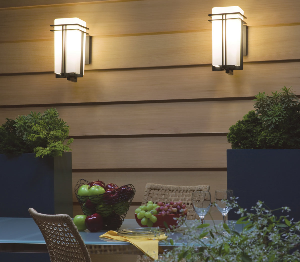 KICHLER 49202BK Tremillo 17.25" 1 Light Outdoor Wall Light With Satin Etched Cased Opal In Black