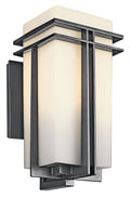KICHLER 49202BK Tremillo 17.25" 1 Light Outdoor Wall Light With Satin Etched Cased Opal In Black