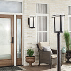 KICHLER 49207BK Tremillo 8.5" 1 Light Outdoor Post Light With Satin Etched Cased Opal In Black