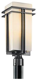 KICHLER 49207BK Tremillo 8.5" 1 Light Outdoor Post Light With Satin Etched Cased Opal In Black