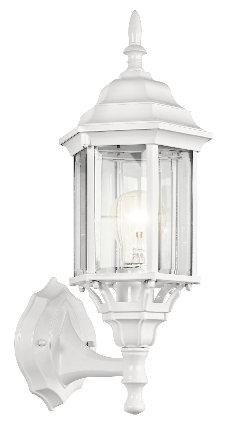 KICHLER 49255WH Chesapeake 17" 1 Light Outdoor Wall Light With Clear Beveled Glass In White