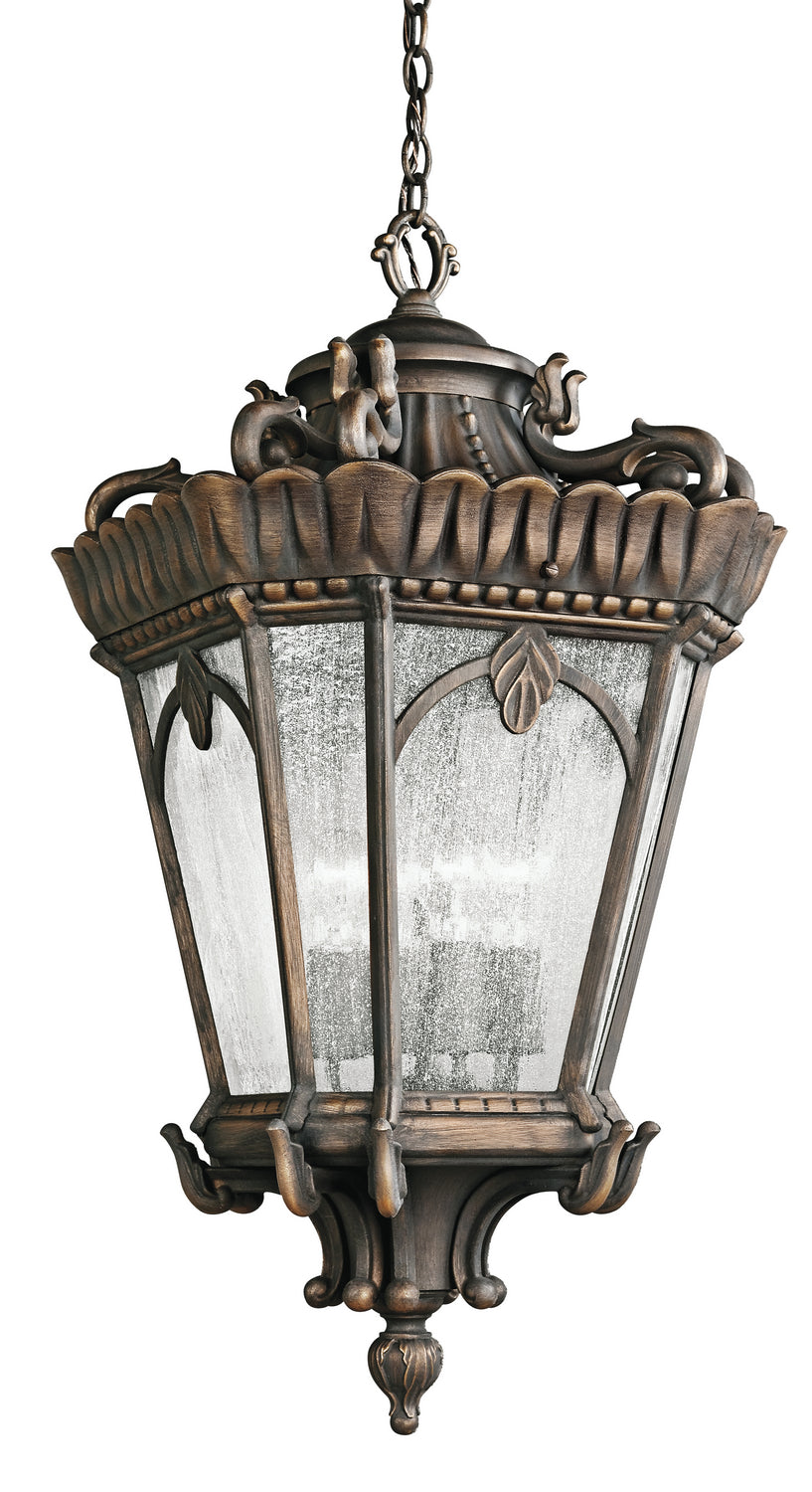 KICHLER 9564LD Tournai 33.5" 4 Light Outdoor Pendant Light With Clear Seeded Glass In Londonderry