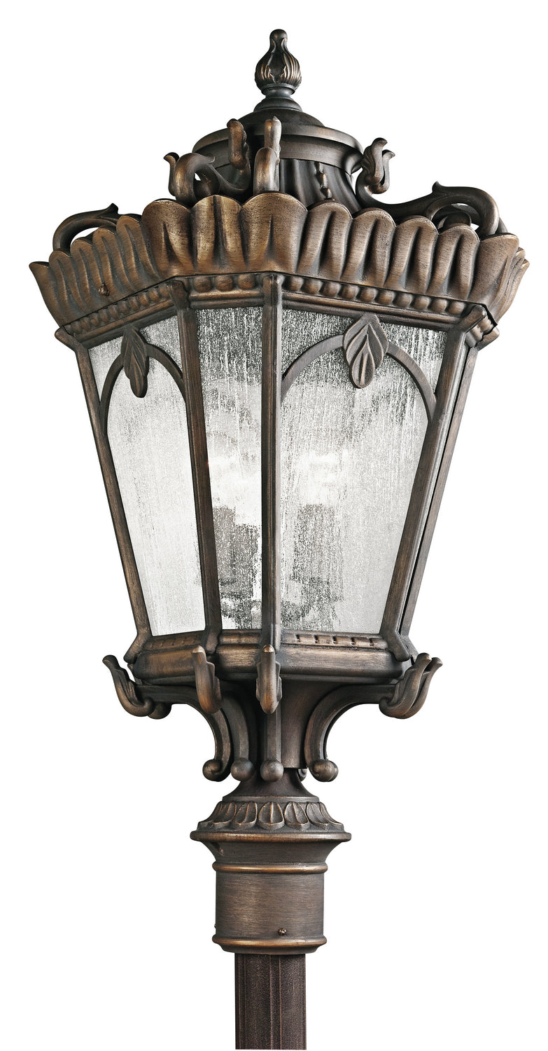 KICHLER 9565LD Tournai 37.5" 4 Light Outdoor Post Light With Clear Seeded Glass In Londonderry