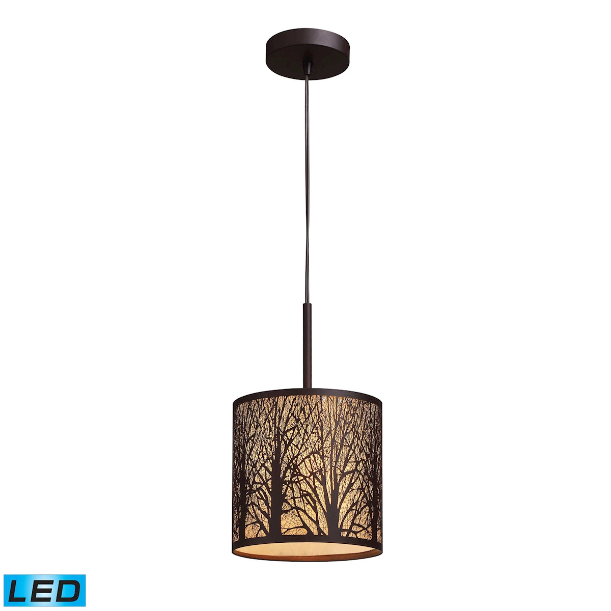 ELK SHOWROOM 31073/1-LED Woodland Sunrise 8'' Wide 1-Light Mini Pendant - Aged Bronze