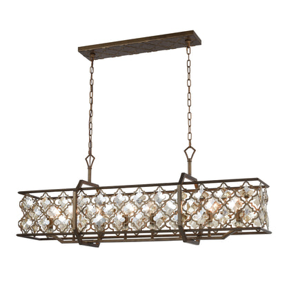 ELK SHOWROOM 31099/8 Armand 47'' Wide 8-Light Linear Chandelier - Weathered Bronze