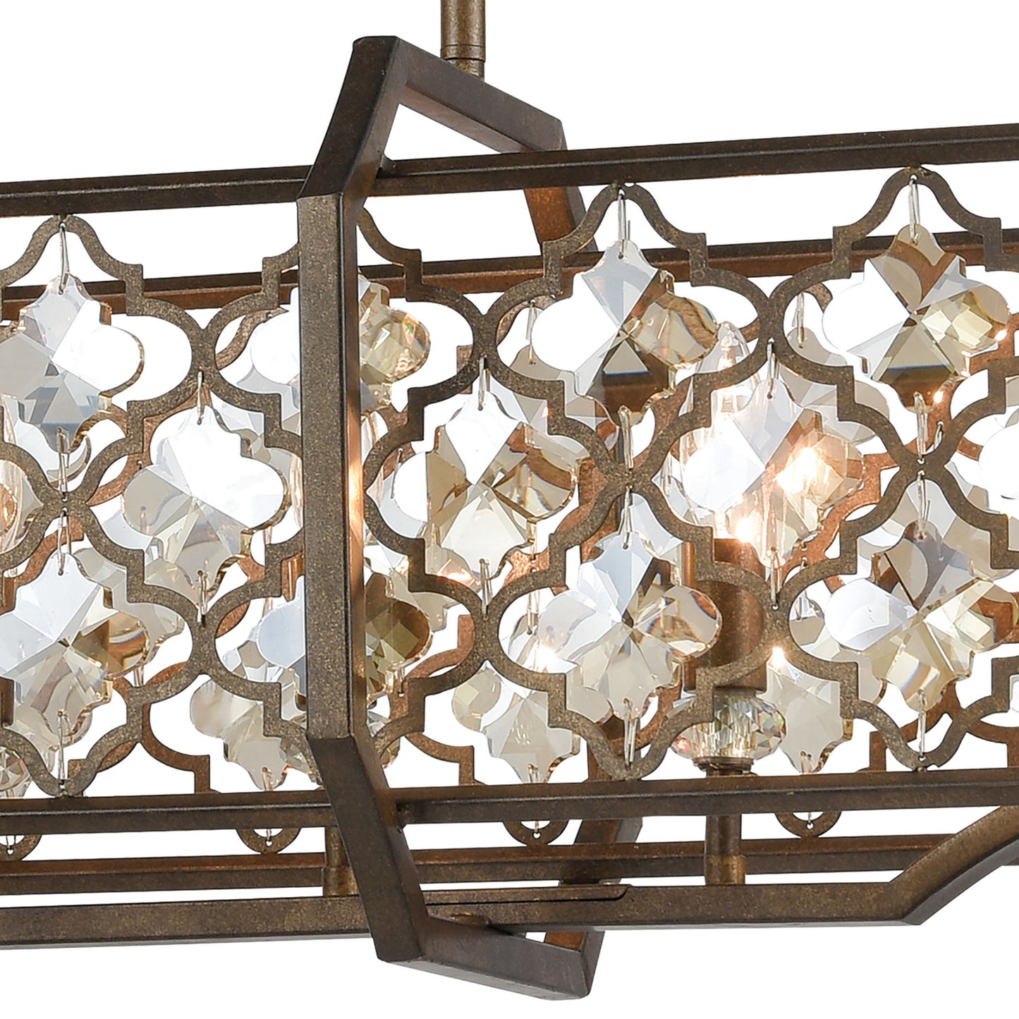 ELK SHOWROOM 31099/8 Armand 47'' Wide 8-Light Linear Chandelier - Weathered Bronze