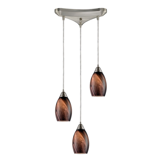 ELK SHOWROOM 31133/3RCK Formations 10'' Wide 3-Light Pendant - Satin Nickel