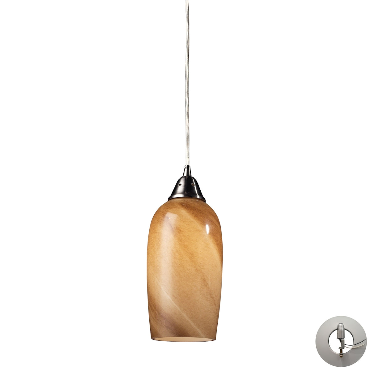 ELK SHOWROOM 31137/1-LA Sandstone 5'' Wide 1-Light Pendant - Satin Nickel (Includes Adapter Kit)