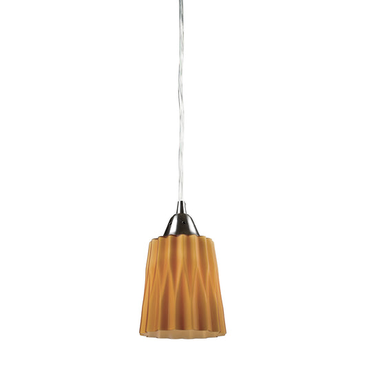 ELK SHOWROOM 31141/1AMB Angles 5'' Wide 1-Light Mini Pendant - Satin Nickel