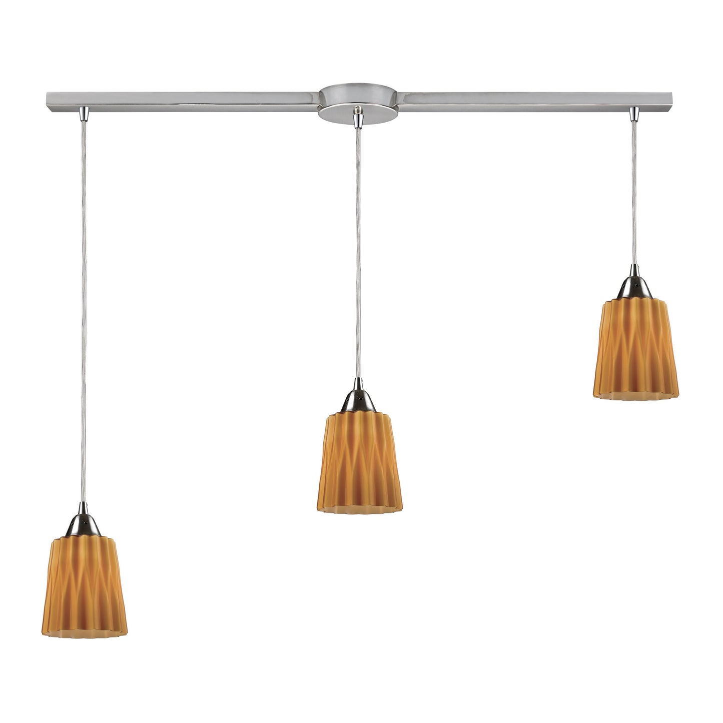 ELK SHOWROOM 31141/3L-AMB Angles 3-Light Linear Pendant in Satin Nickel