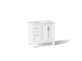 KOHLER K-31244-ASB-0 Quo 36" Bathroom Vanity Cabinet With Sink And Quartz Top - White