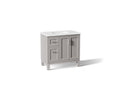 KOHLER K-31244-ASB-1WT Quo 36" Bathroom Vanity Cabinet With Sink And Quartz Top - Mohair Grey