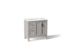KOHLER K-31244-ASB-1WT Quo 36" Bathroom Vanity Cabinet With Sink And Quartz Top - Mohair Grey