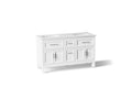 KOHLER K-31246-ASB-0 Quo 60" Bathroom Vanity Cabinet With Sinks And Quartz Top - White