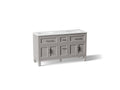 KOHLER K-31246-ASB-1WT Quo 60" Bathroom Vanity Cabinet With Sinks And Quartz Top - Mohair Grey