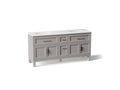 KOHLER K-31247-ASB-1WT Quo 72" Bathroom Vanity Cabinet With Sinks And Quartz Top - Mohair Grey