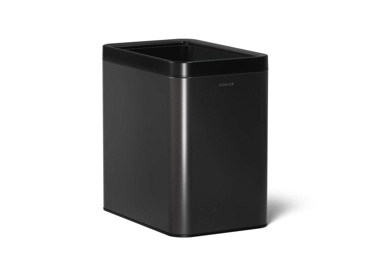 KOHLER K-31314-BST 6-1/2-Gallon Open-Top Trash Can - Black Stainless