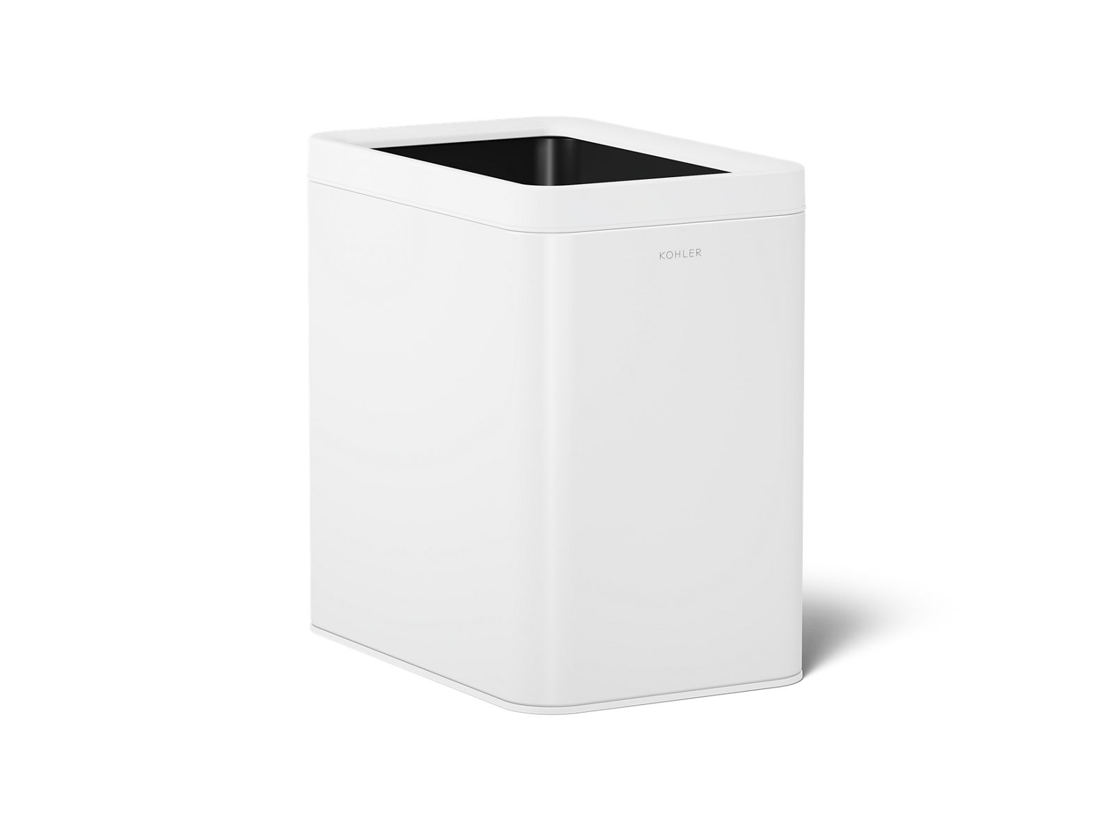 KOHLER K-31314-STW 6-1/2-Gallon Open-Top Trash Can - Stainless Steel + White