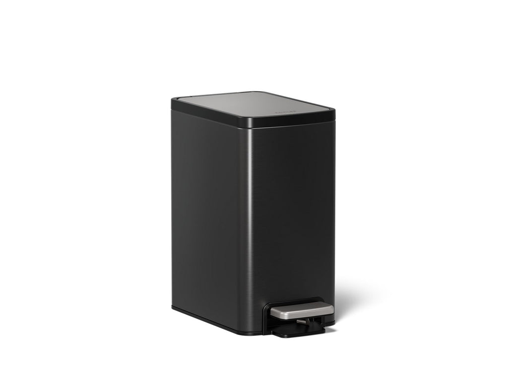 KOHLER K-31319-BST 1-1/2-Gallon Step Trash Can - Black Stainless