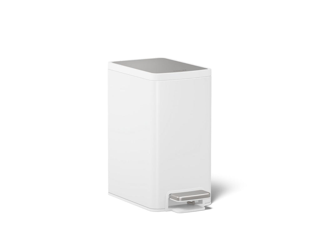 KOHLER K-31319-STW 1-1/2-Gallon Step Trash Can - Stainless Steel + White