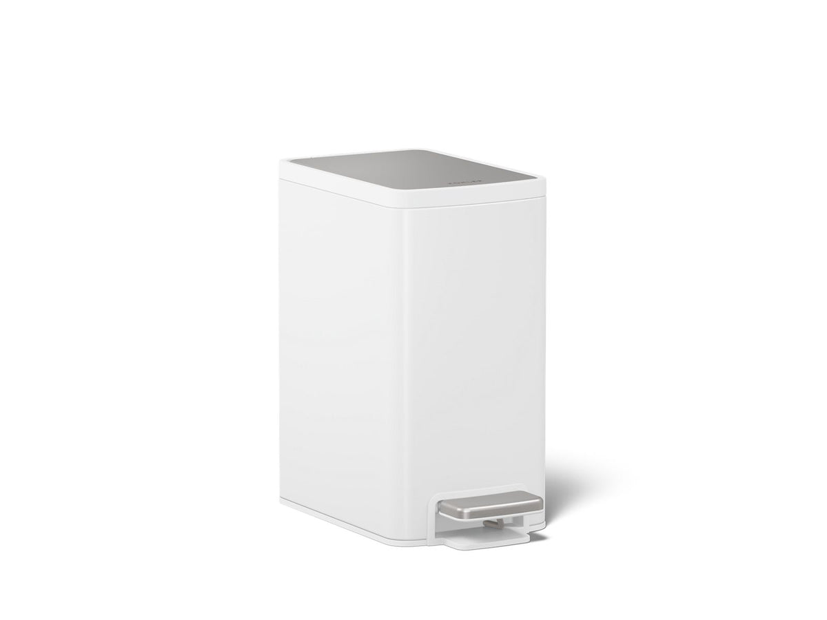 KOHLER K-31319-STW 1-1/2-Gallon Step Trash Can - Stainless Steel + White