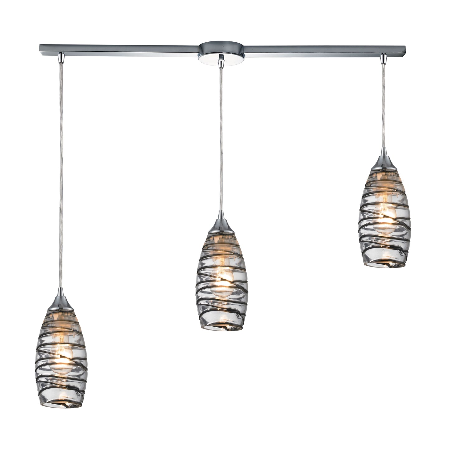 ELK SHOWROOM 31338/3L-VINW Twister 36'' Wide 3-Light Pendant - Polished Chrome