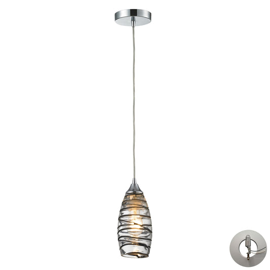 ELK SHOWROOM 31338/1VINW-LA Twister 5'' Wide 1-Light Pendant - Polished Chrome (Includes Adapter Kit)