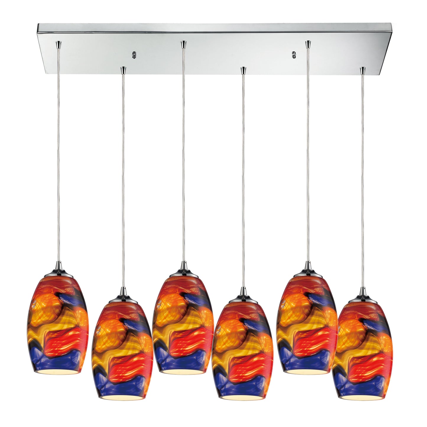 ELK SHOWROOM 31339/6RC Surrealist 33'' Wide 6-Light Pendant - Polished Chrome