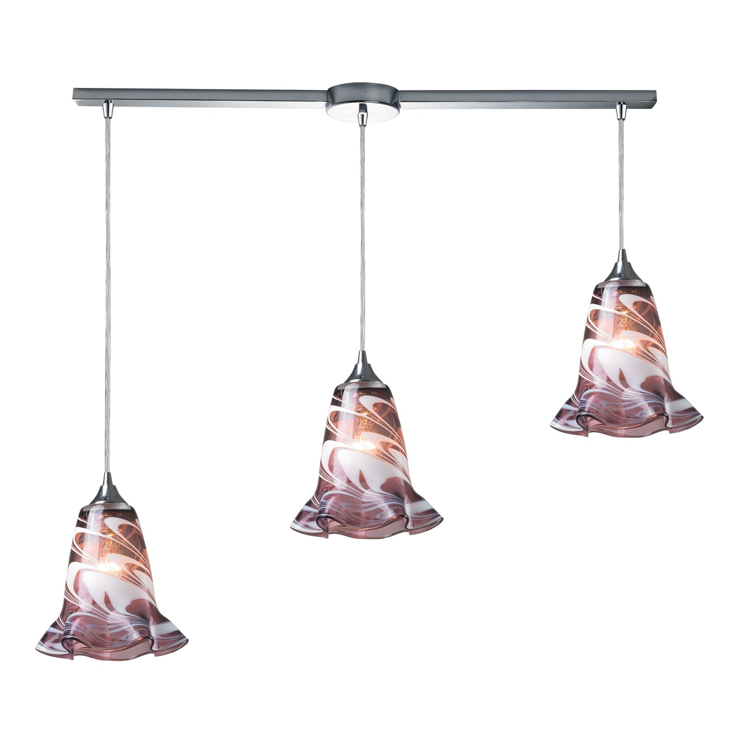 ELK SHOWROOM 31342/3L-VPUR Vestido 36'' Wide 3-Light Multi Pendant - Polished Chrome