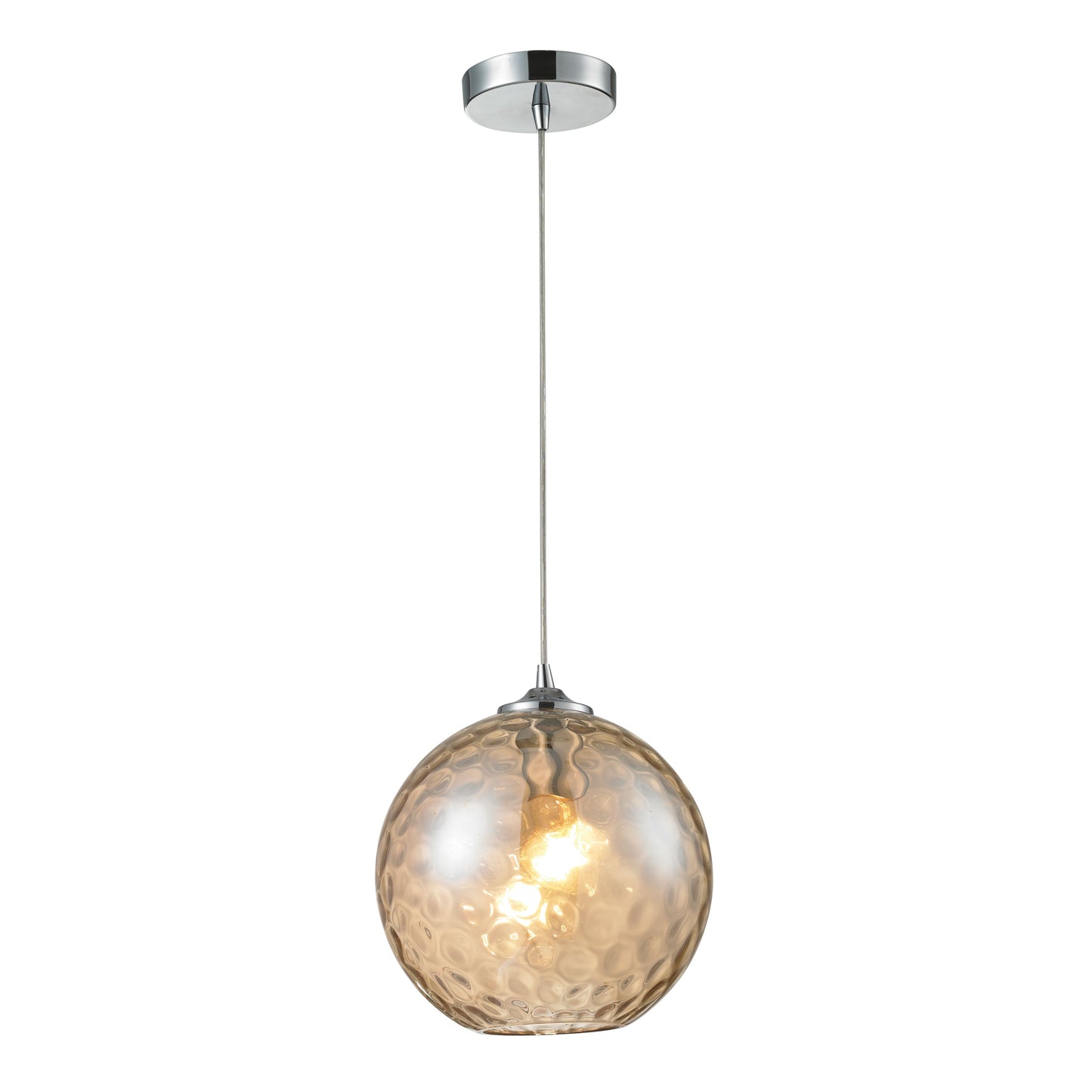 ELK SHOWROOM 31380/1CMP Watersphere 10'' Wide 1-Light Pendant - Polished Chrome with Amber