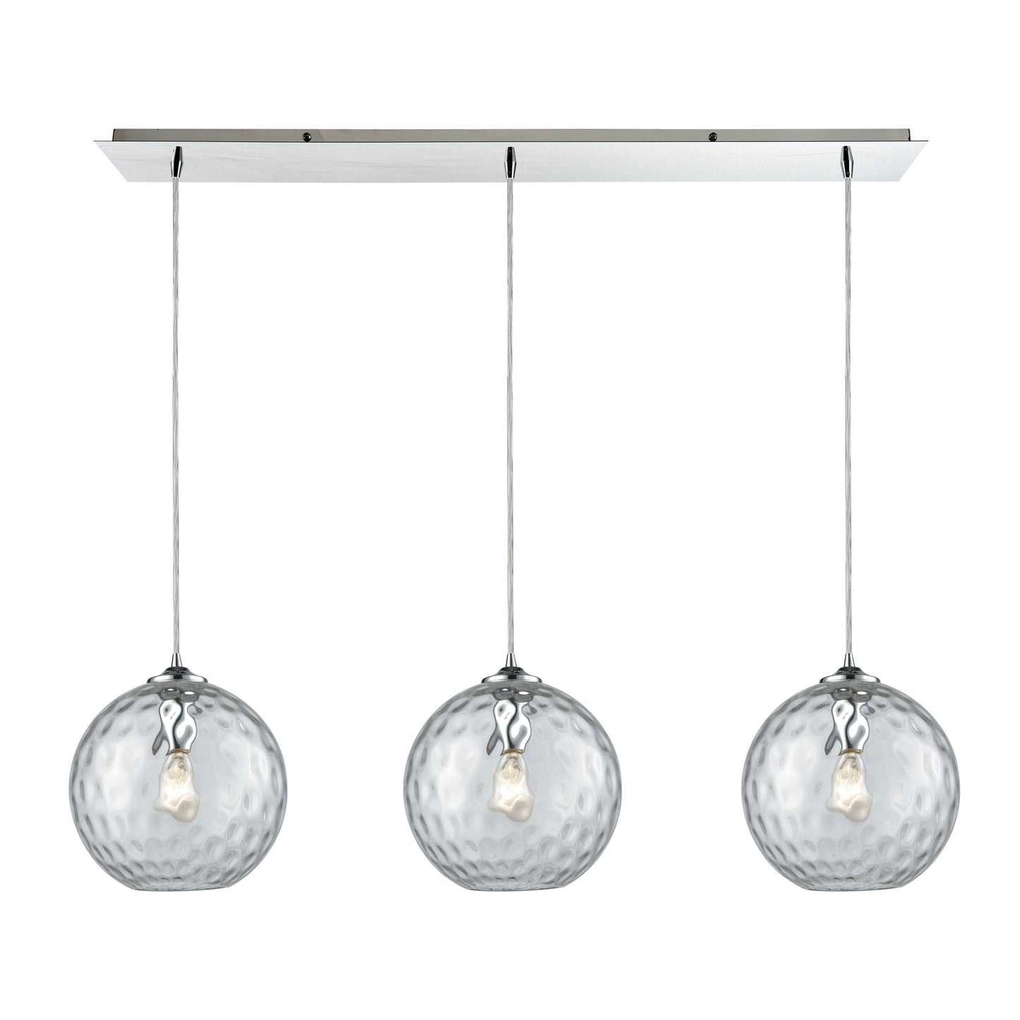 ELK SHOWROOM 31380/3LP-CLR Watersphere 36'' Wide 3-Light Pendant - Polished Chrome with Clear