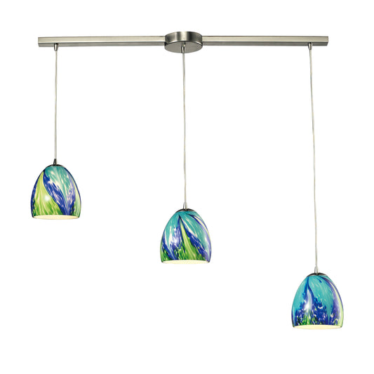 ELK SHOWROOM 31445/3L-TB Colorwave 36'' Wide 3-Light Pendant - Satin Nickel