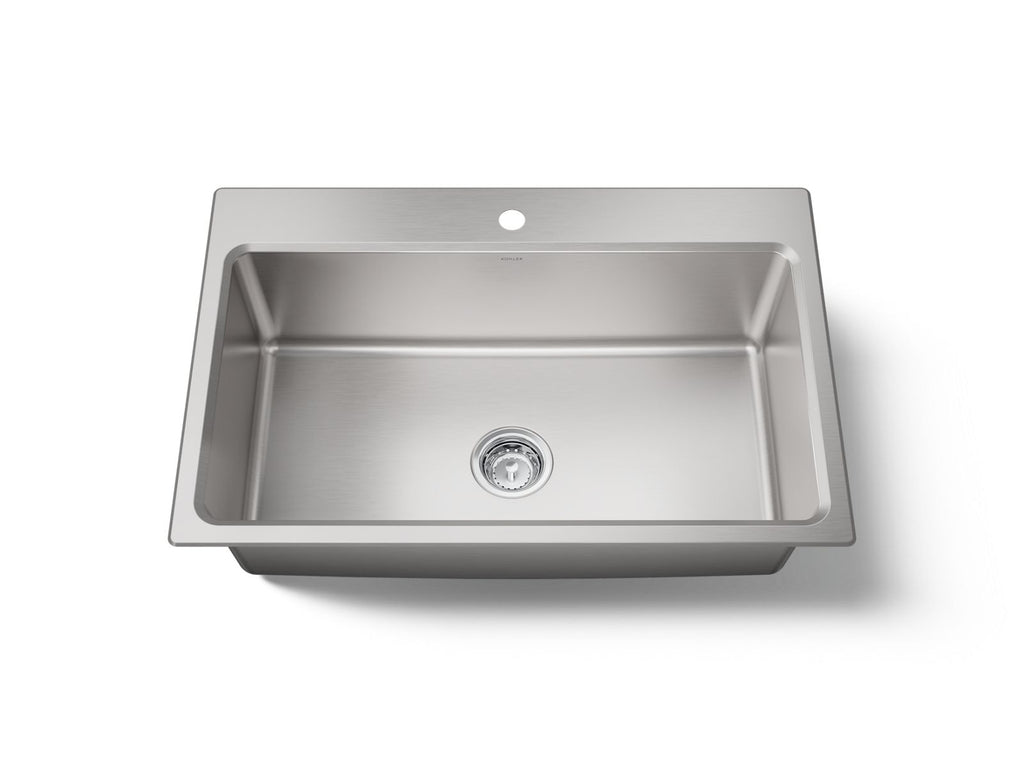 KOHLER K-31466-1-NA Prologue 33" Top-/Undermount Single-Bowl Kitchen Sink - Stainless Steel
