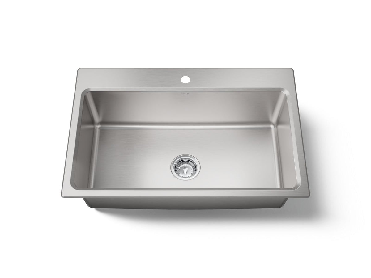 KOHLER K-31466-1-NA Prologue 33" Top-/Undermount Single-Bowl Kitchen Sink - Stainless Steel