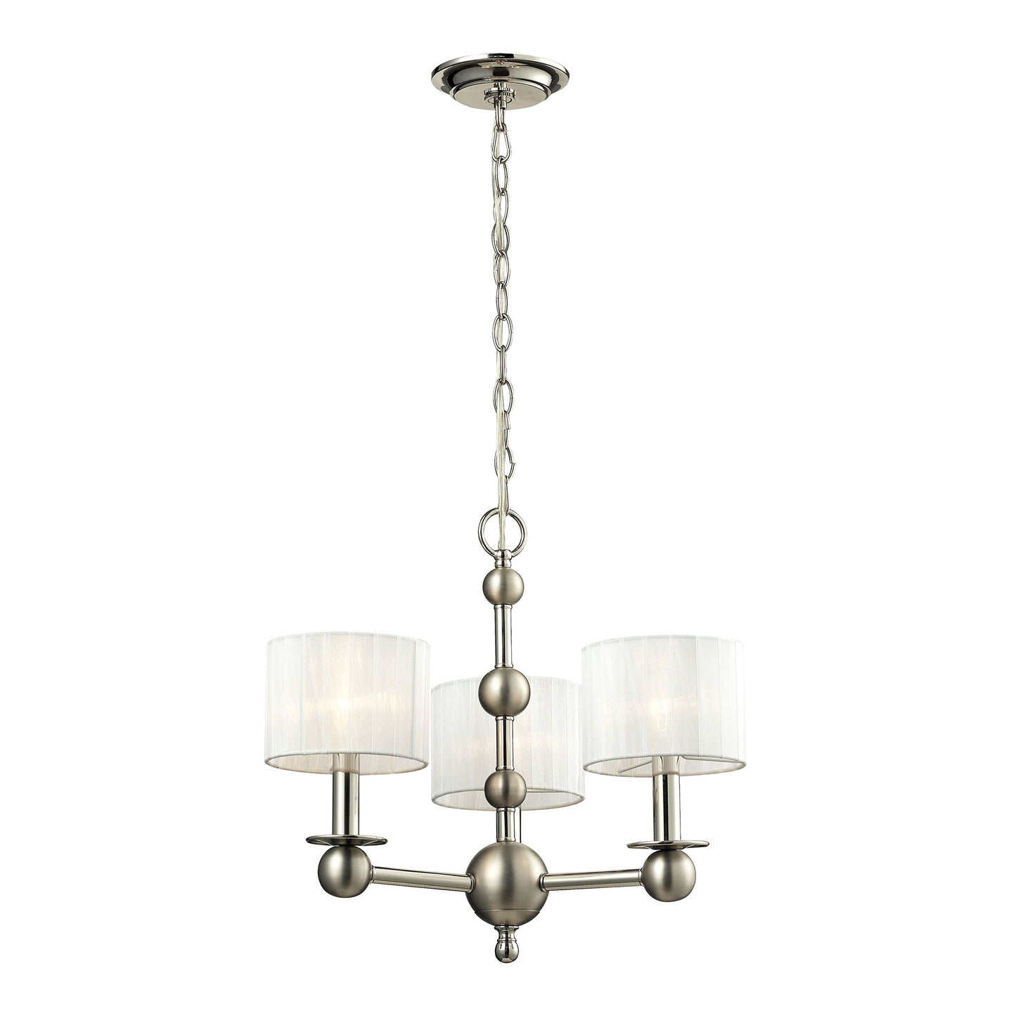 ELK SHOWROOM 31492/3 Meridian 19'' Wide 3-Light Chandelier - Polished Nickel